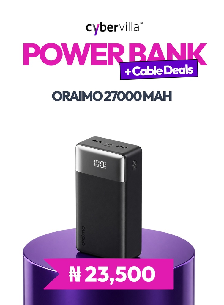 ORAIMO POWER BANK 27000 MAH + CABLE