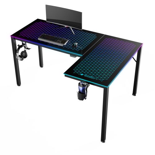 Green Lion RGB Gaming Desk - Black GNRGBGDESKBK