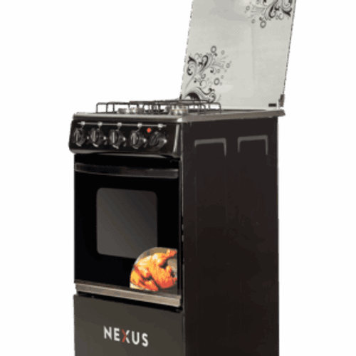 NEXUS NX-5055BC(4+0) GAS COOKER BLACK- IGNITION