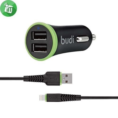 BUDI CAR CHARGER + CABLE M8J061L-BLK