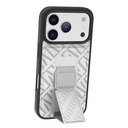 Levelo Morphix Silicone Case With Leather Grip For iPhone 17 Pro Max - Silver LVLMRPS17PMSL